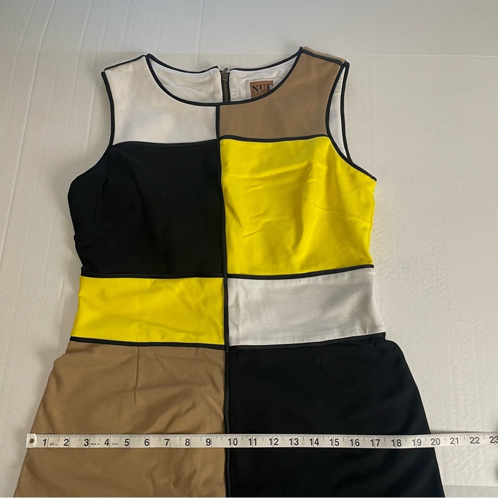 NUE by Shani Color Block Sheath Sleeveless Dress Yellow Black‎ Size 10 - Picture 11 of 11